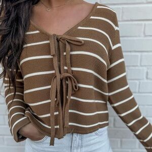 MIOU MUSE Brown and Cream cardigan
